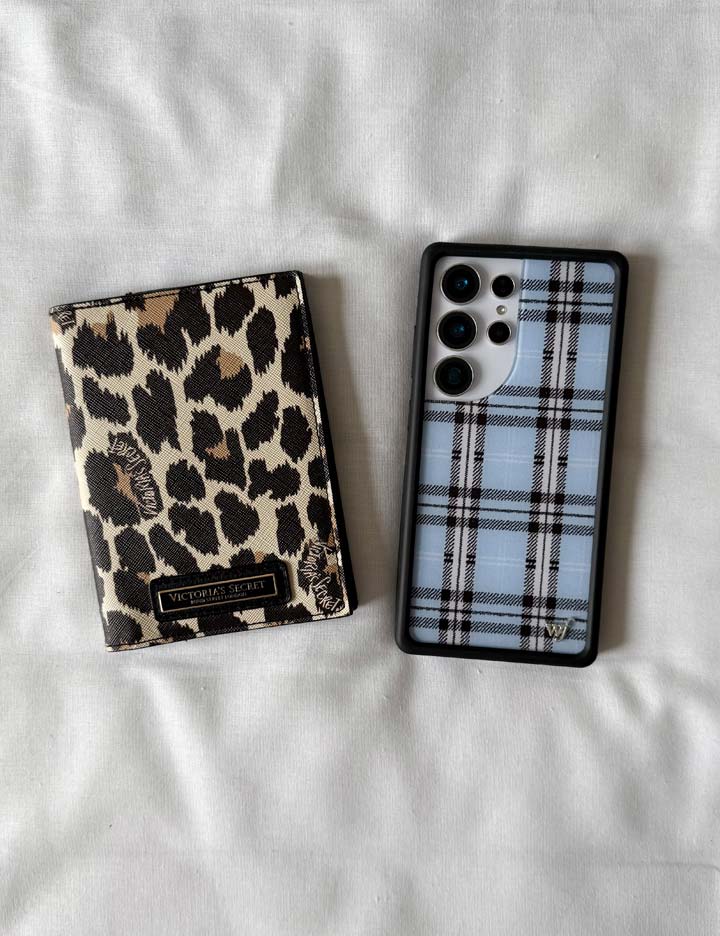 Wildflower Plaid Blue Samsung Galaxy Case