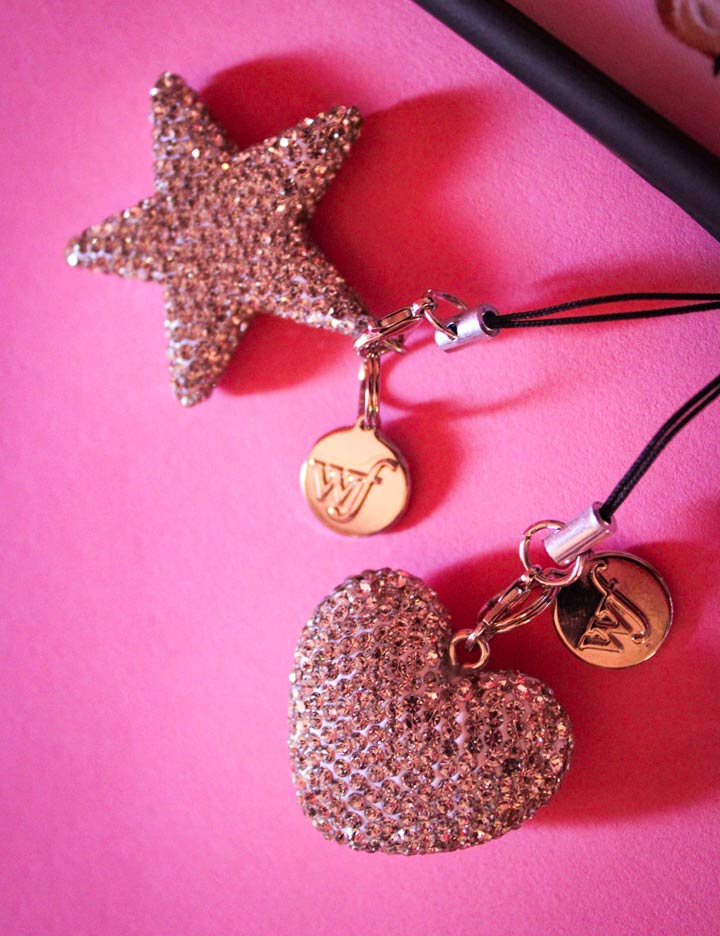 Wildflower Rhinestone Heart Charm White