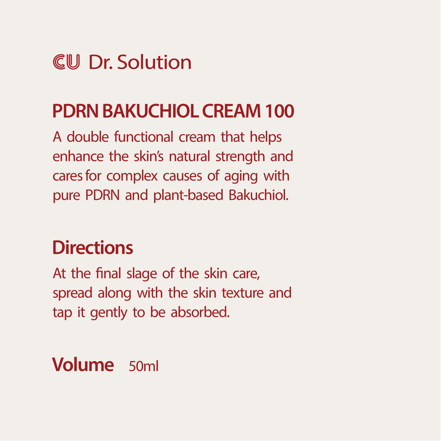 CU Dr. Solution PDRN Cream