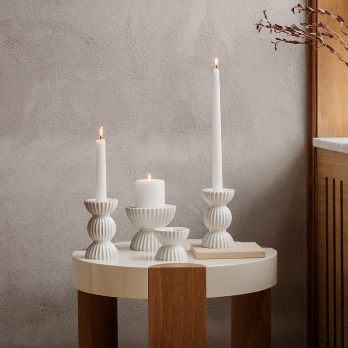 Lyngby Porcelæn Candleholder Tura, H: 3.9"