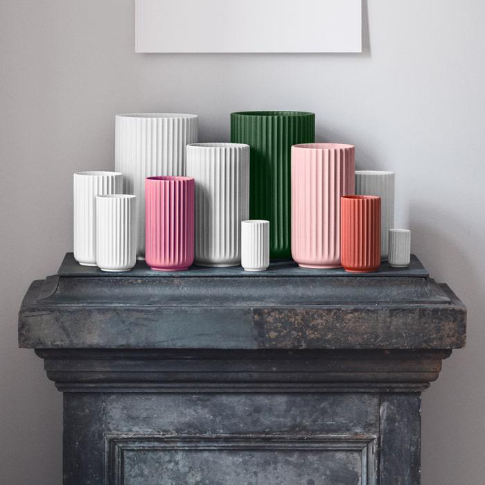 Lyngby Porcelæn Vase, Red, H: 6.1"