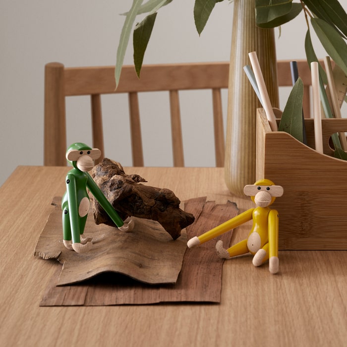 Kay Bojesen Vintage Monkey, Mini, Yellow, H: 3.7"