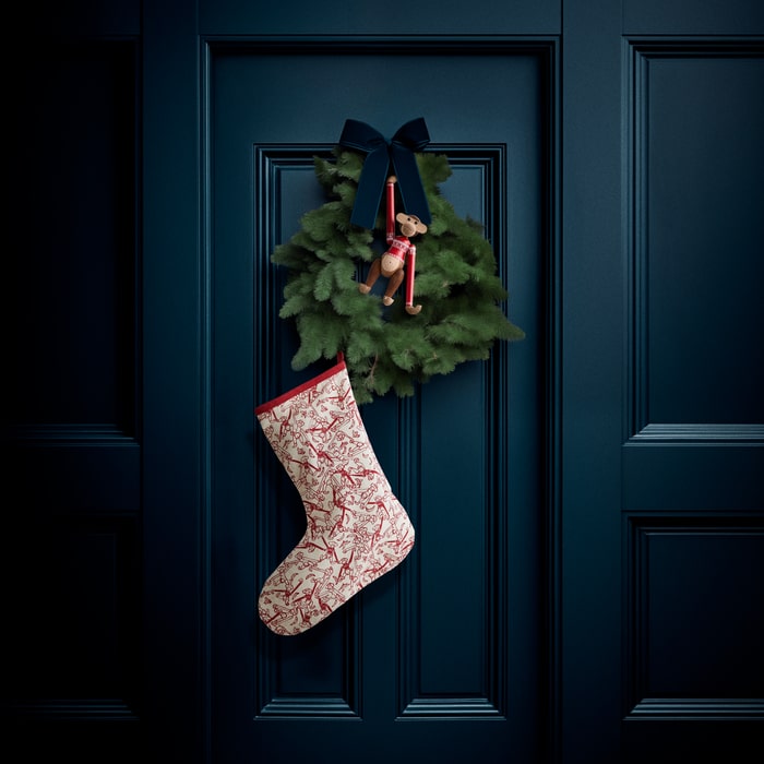 Kay Bojesen Christmas Stocking, Red/White, H: 17.7"