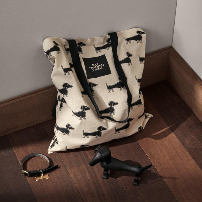 Kay Bojesen Dog Tote Bag, Black/White
