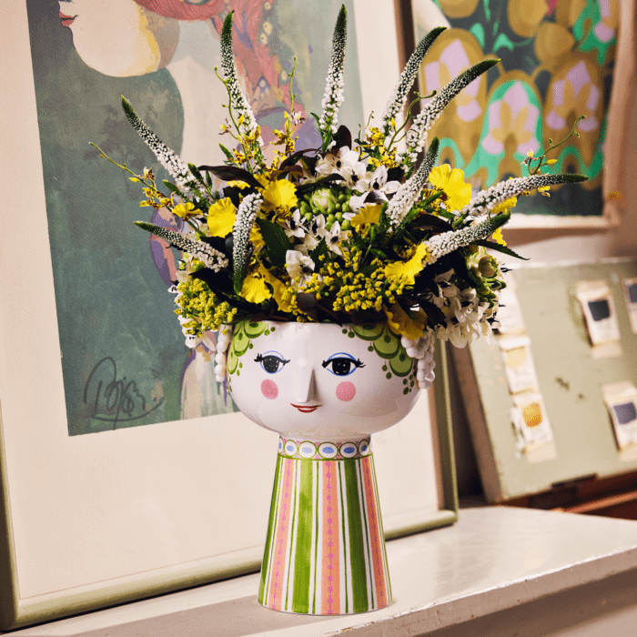 Bjørn Wiinblad Eva Vase, Green, H: 9.3"