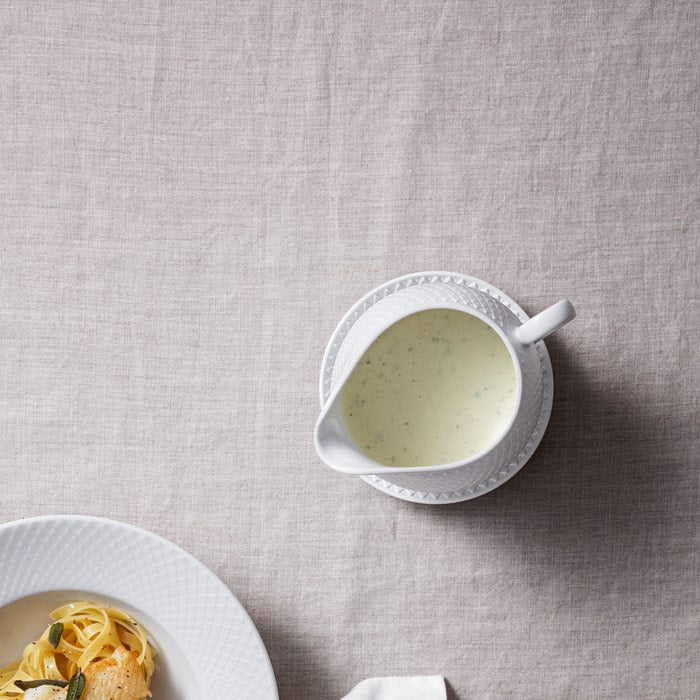 Lyngby Porcelæn Rhombe Gravy Boat, White, H: 4.7"