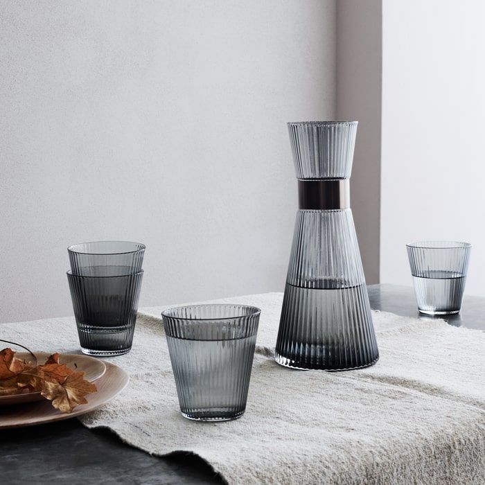 Rosendahl GC Nouveau Tumbler Smoke 4 Pcs H 3.7in Dia 3.5in 8.8 oz