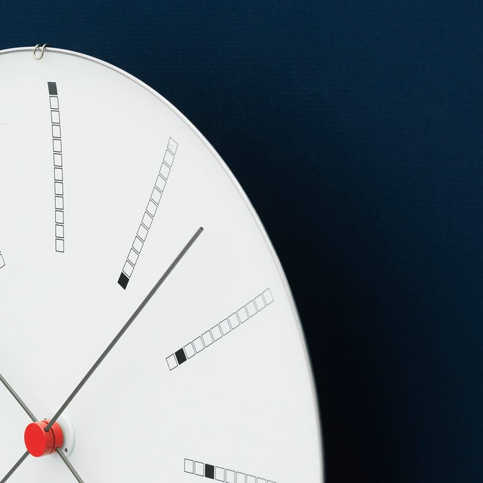 Arne Jacobsen Bankers Wall Clock, White, Extra Small, Ø: 4.7"