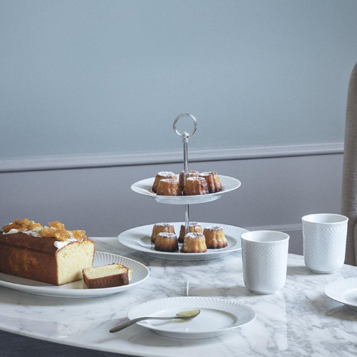Lyngby Porcelæn Rhombe Etagere, White, H: 10.6"