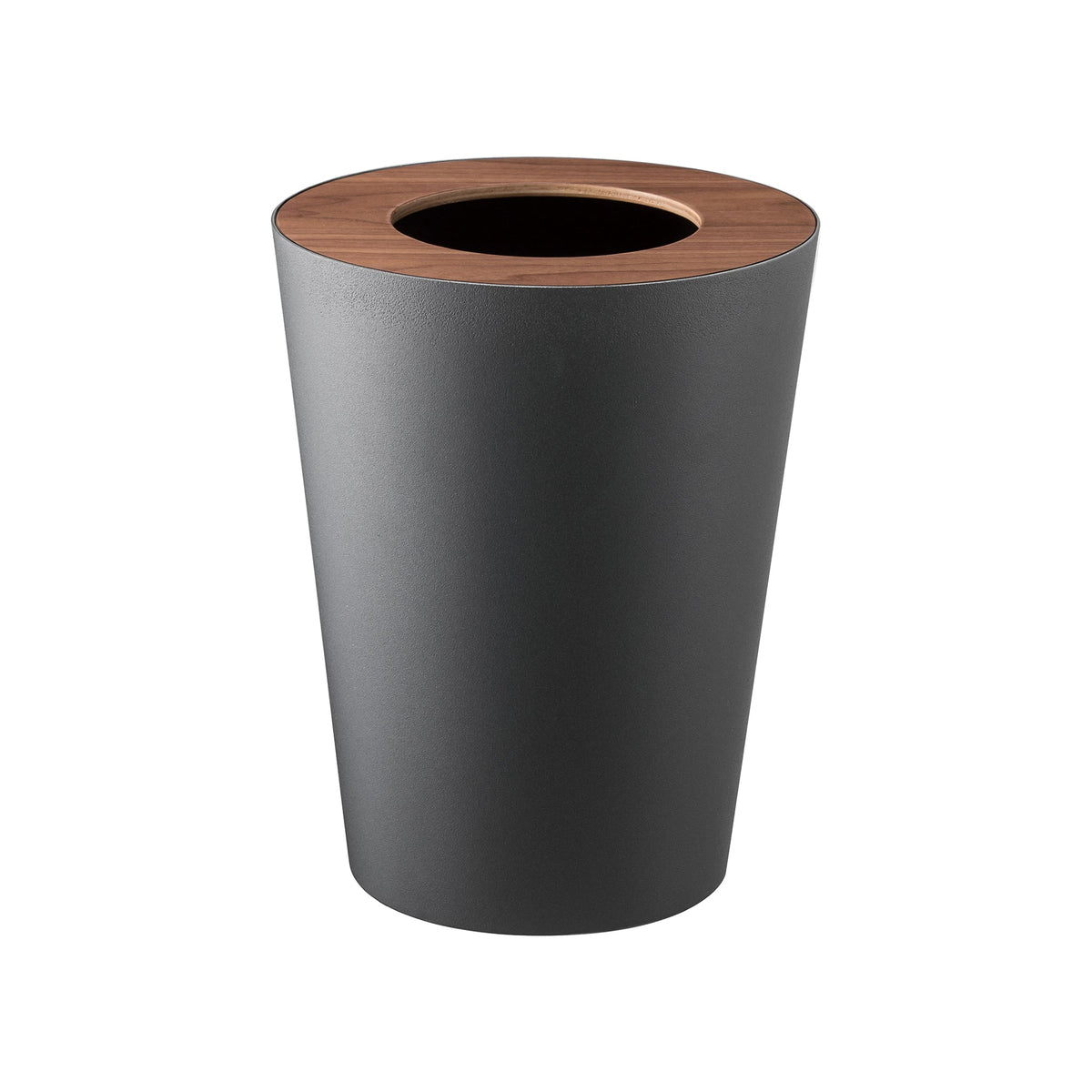 Trash Can - Round - Steel + Wood