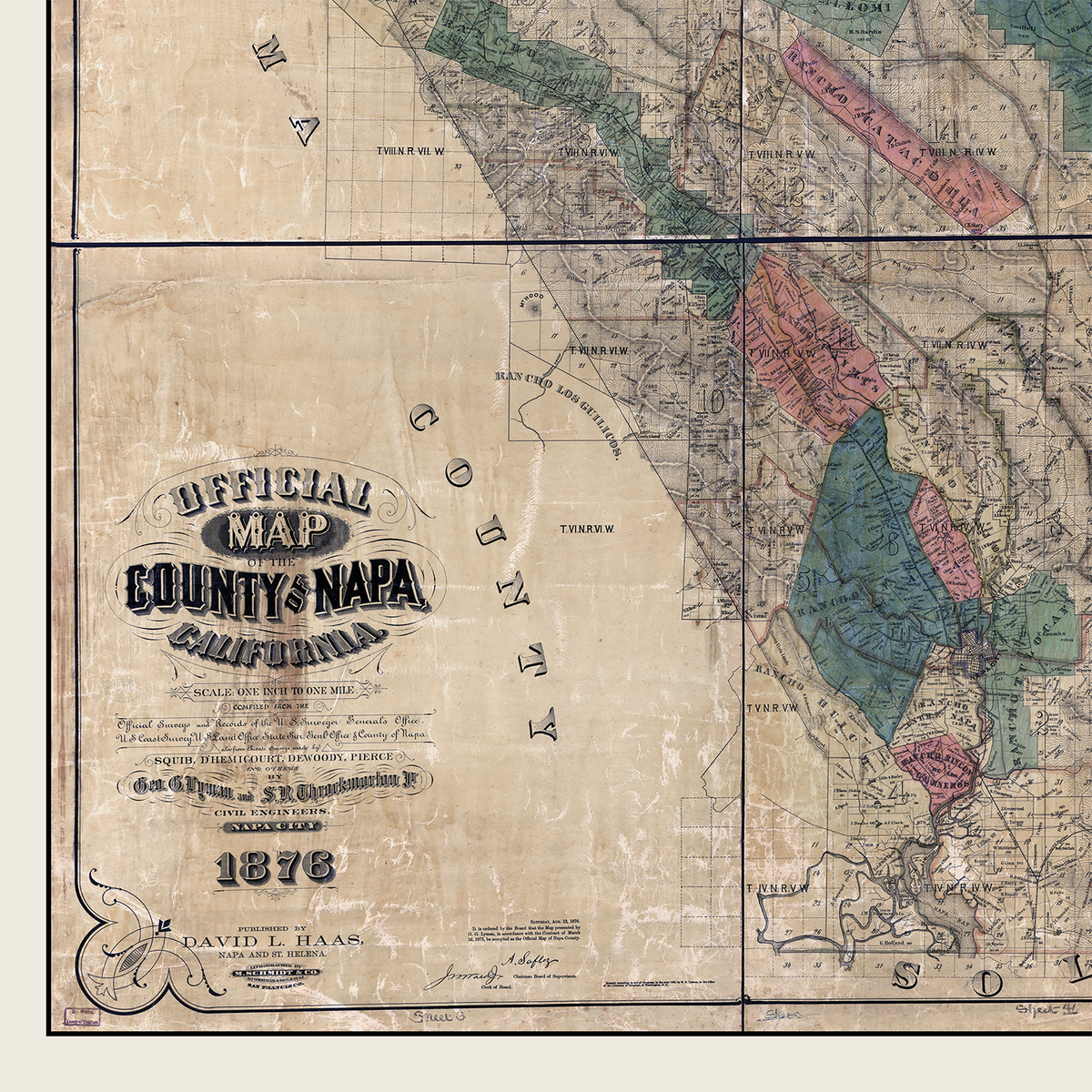 Napa, California Vintage Map