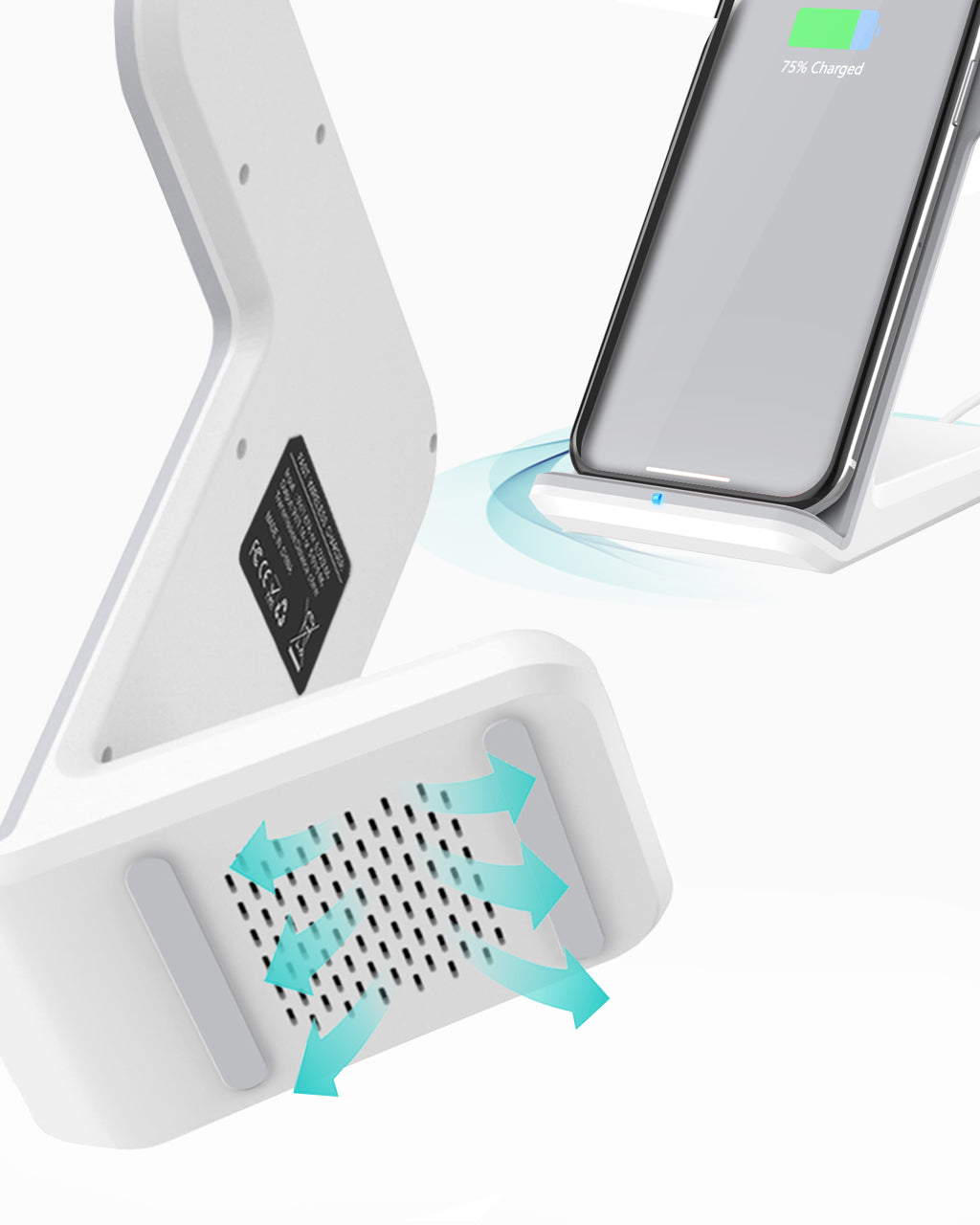 Ocommo Wireless Charge Dock 2-in-1 White