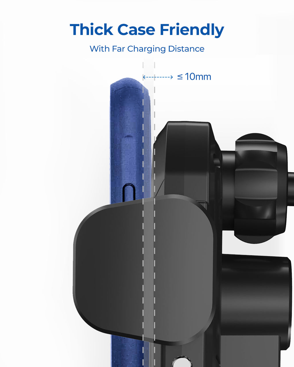 OCOMMO Qi Fast Wireless Car Charger - Glass