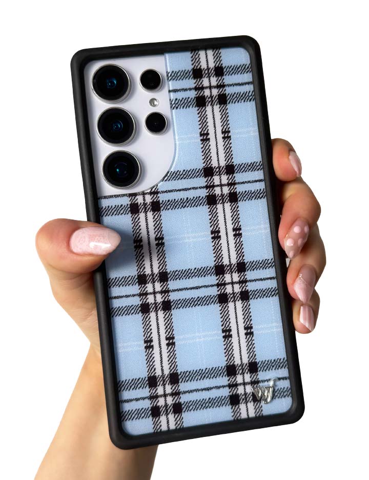 Wildflower Plaid Blue Samsung Galaxy Case