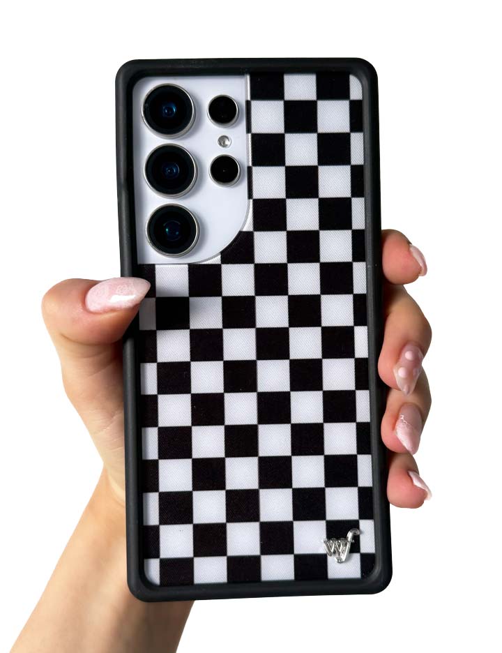Wildflower Checkers Black Samsung Galaxy Case