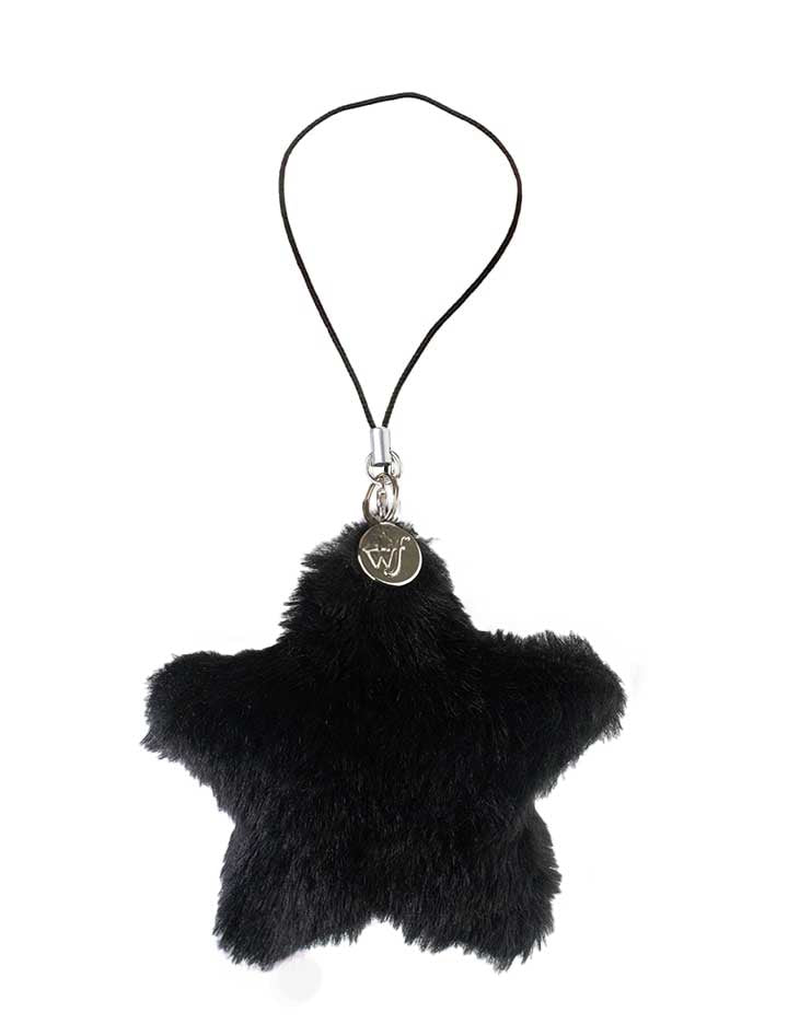 Wild Flower Fluffy Star Charm Black