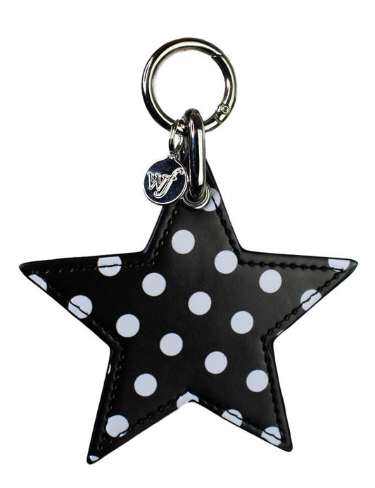 Wild Flower Polka Dot Star Charm Black and White