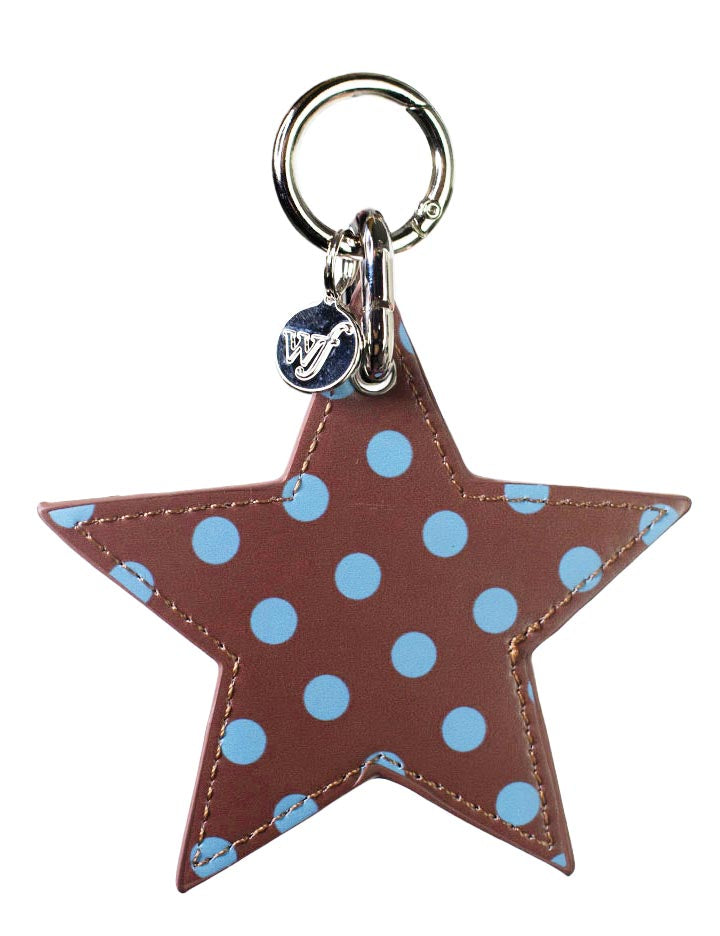 Wild Flower Polka Dot Star Charm Brown and Blue