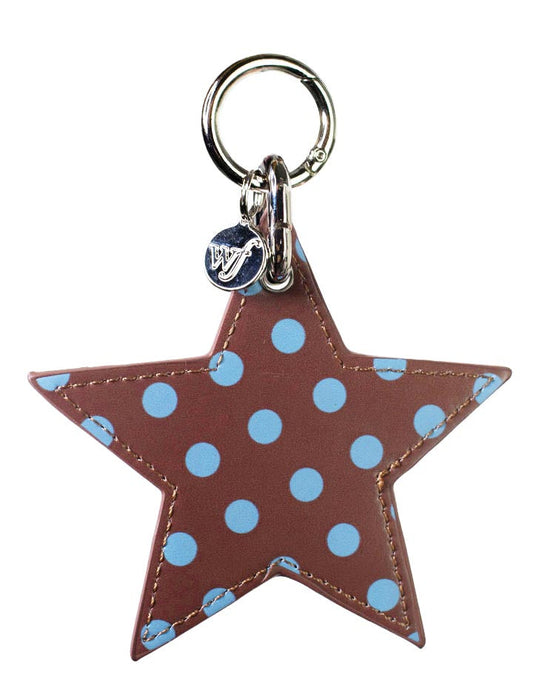 Wild Flower Polka Dot Star Charm Brown and Blue