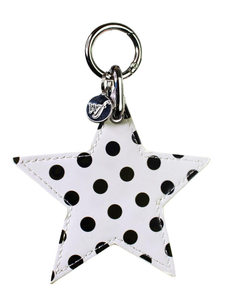 Wildflower Polka Dot Star Charm White and Black