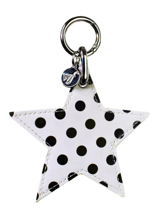 Wild Flower Polka Dot Star Charm White and Black