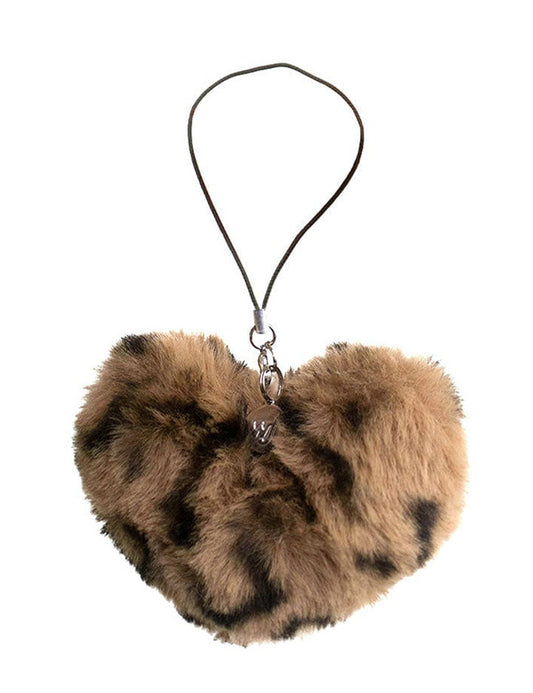 Wildflower Fuzzy Heart w/ WF Charm | Leopard