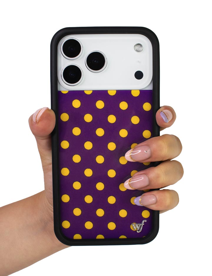 Wild Flower Polka Dot Purple and Yellow iPhone Case