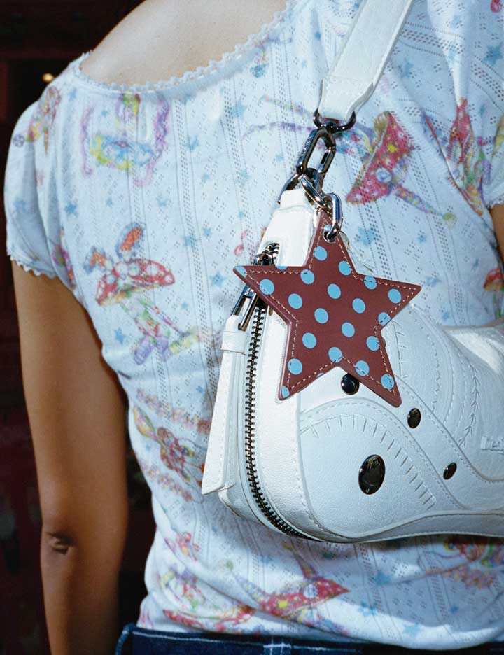 Wild Flower Polka Dot Star Charm Brown and Blue