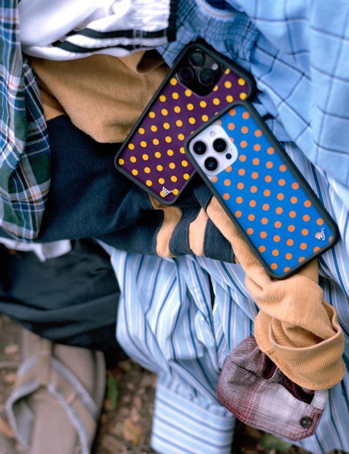 Wild Flower Polka Dot Purple and Yellow iPhone Case