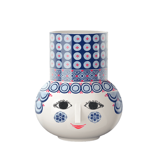 Bjørn Wiinblad Olga Vase, Blue, H: 7.9"