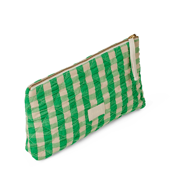 JUNA Nola Makeup Bag, Green/Sand