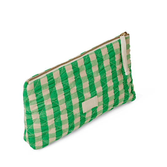 JUNA Nola Makeup Bag, Green/Sand