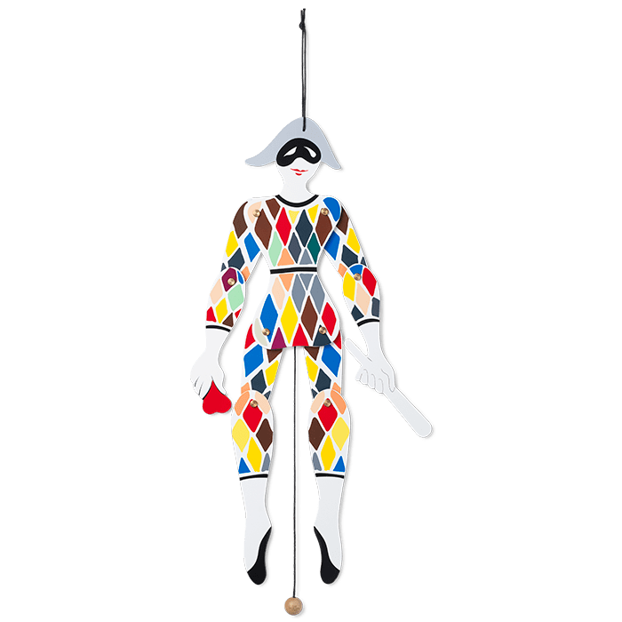Kay Bojesen Harlequin Jumping Jack, Multi, H: 20.1"