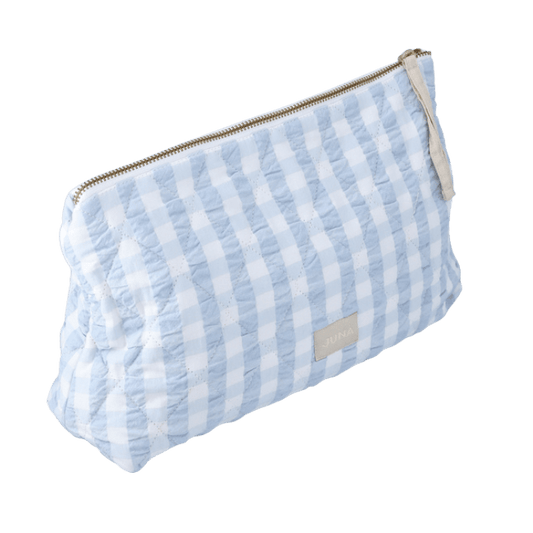 JUNA Karla Toiletry Bag, White/Light Blue