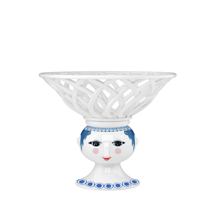 Bjørn Wiinblad Dora Fruit Bowl, Blue, Ø: 9.8"