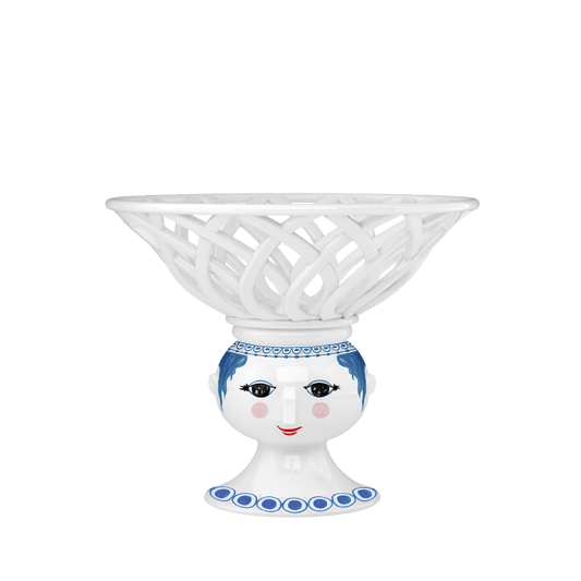 Bjørn Wiinblad Dora Fruit Bowl, Blue, Ø: 9.8"