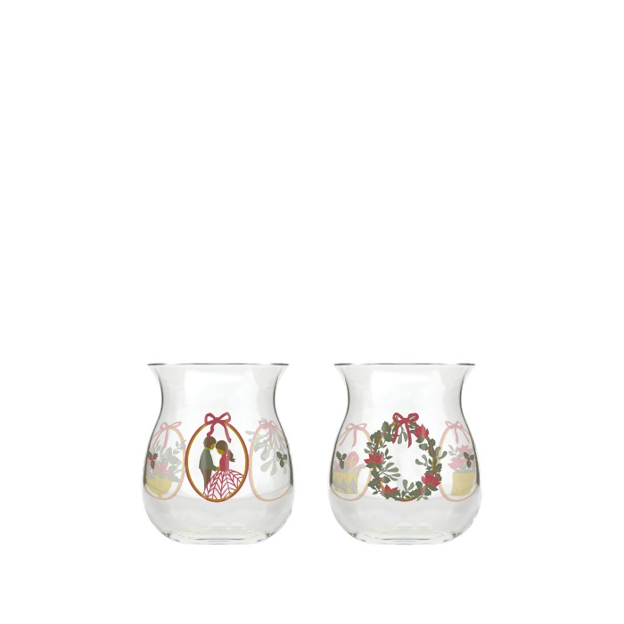 Holmegaard Christmas Tealight Holder, Multi, H: 3.0", 2 Pcs.