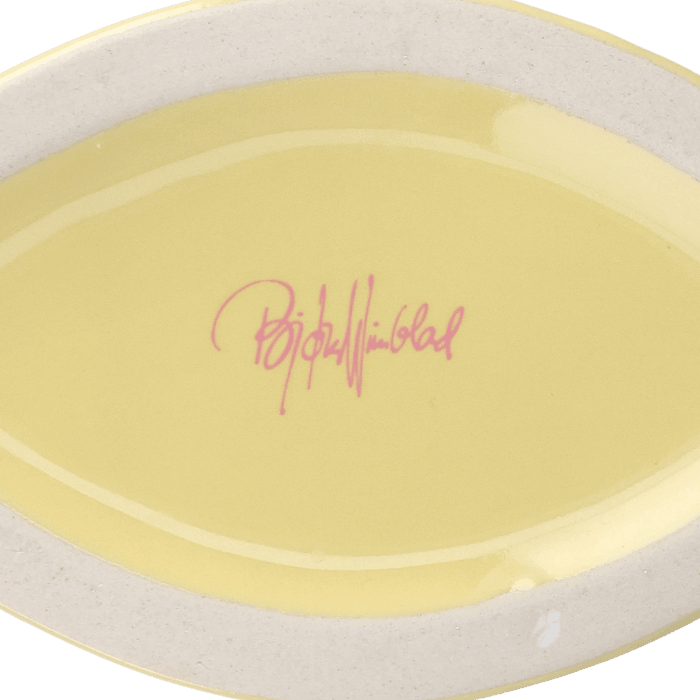 Bjørn Wiinblad Nina Vase, Yellow/Pink, H: 8.7"