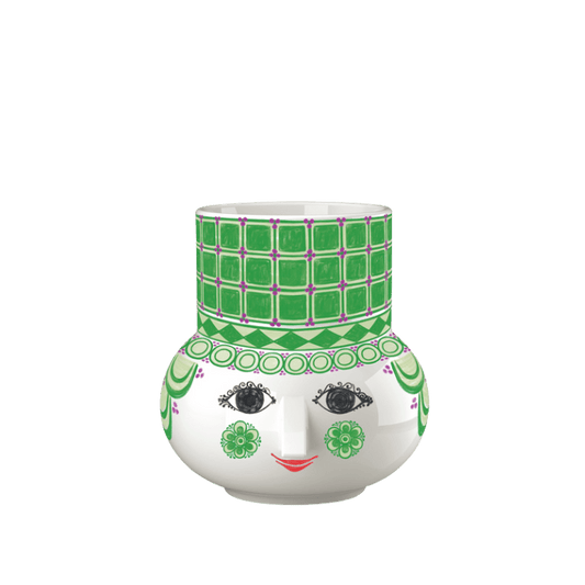 Bjørn Wiinblad Olga Tealight Holder, Green, H: 4.7"