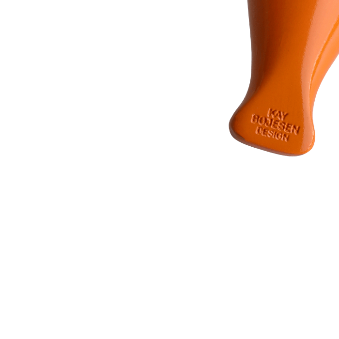 Kay Bojesen Bird Bag Charm, Orange/Natural Leather