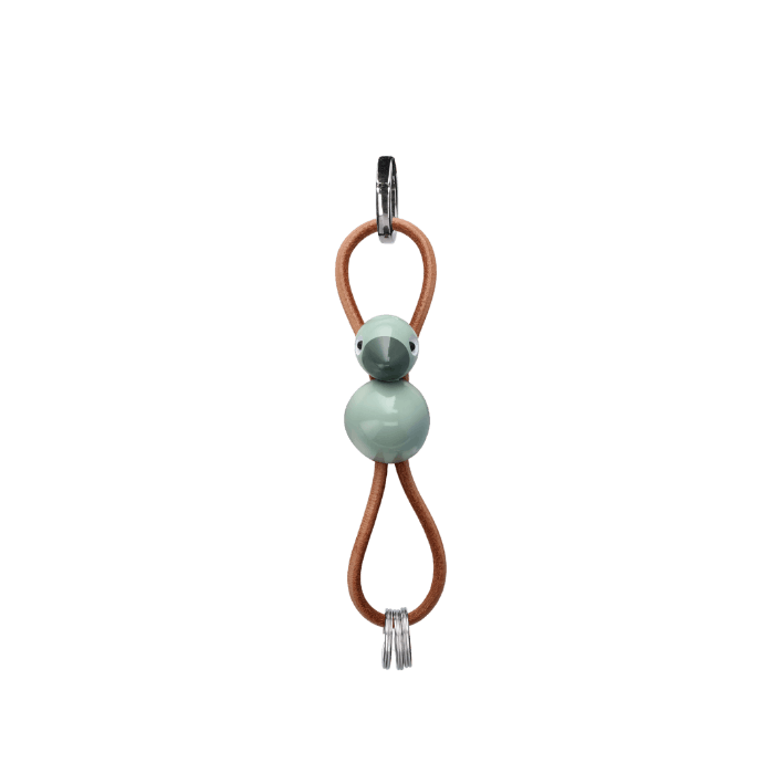 Kay Bojesen Bird Bag Charm, Green/Natural Leather