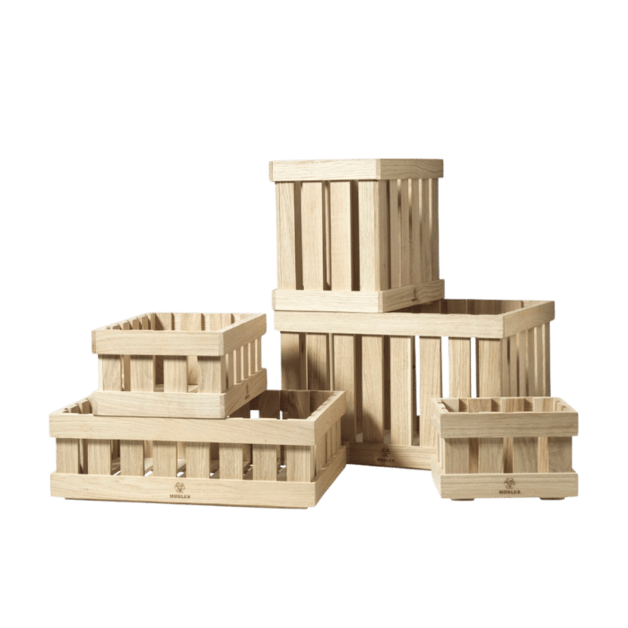FDB Møbler X1 Æbletoft Apple Boxes, Natural Untreated Oak