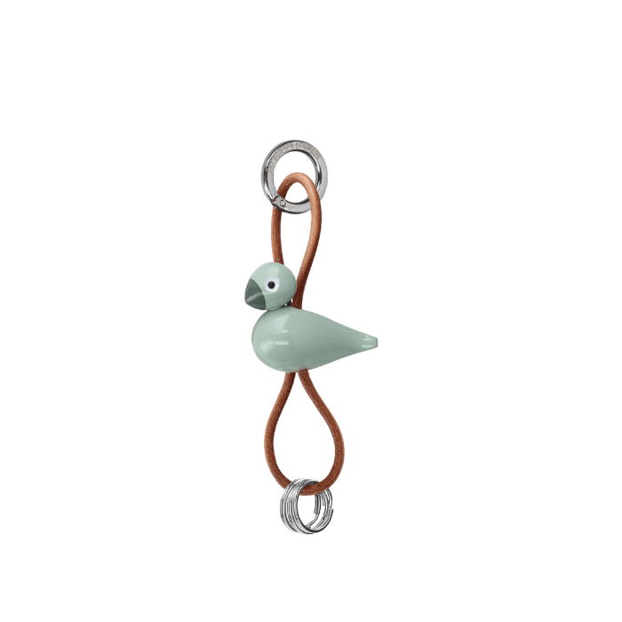 Kay Bojesen Bird Bag Charm, Green/Natural Leather