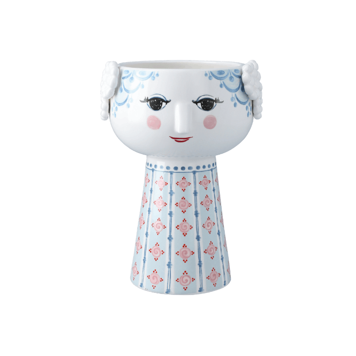 Bjørn Wiinblad Eva Vase, Light Blue, H: 7.3"