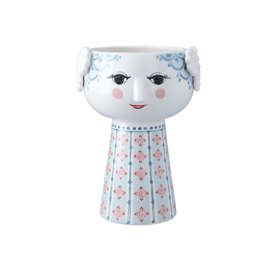 Bjørn Wiinblad Eva Vase, Light Blue, H: 7.3"