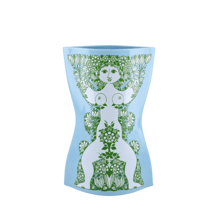 Bjørn Wiinblad Nina Vase, Light Blue/Green, H: 11.2"