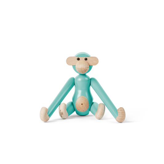 Kay Bojesen Monkey, Mini, Turquoise, H: 3.7"