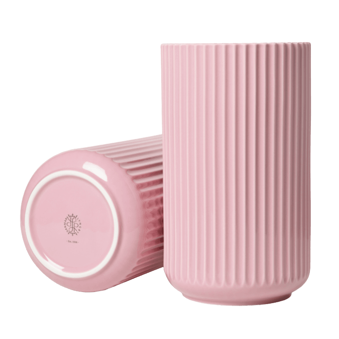Lyngby Porcelæn Vase, Rose, H: 9.8"