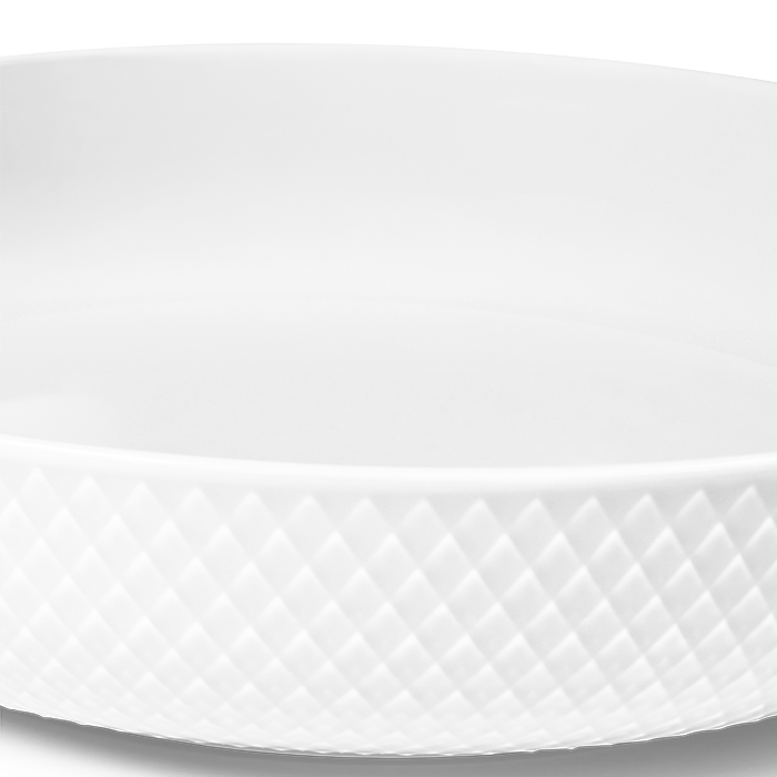 Lyngby Porcelæn Rhombe Serving Bowl, White, Ø: 11.3"
