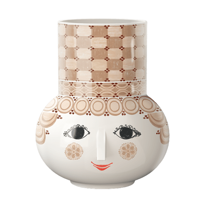 Bjørn Wiinblad Olga Vase, Sand, H: 13.8"